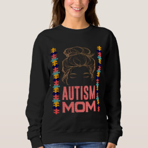 Sudadera Concienciación sobre autismo: Mamá desordenada rom