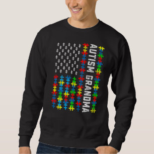 Sudadera Concienciación sobre autismo retro Apoyo a la abue