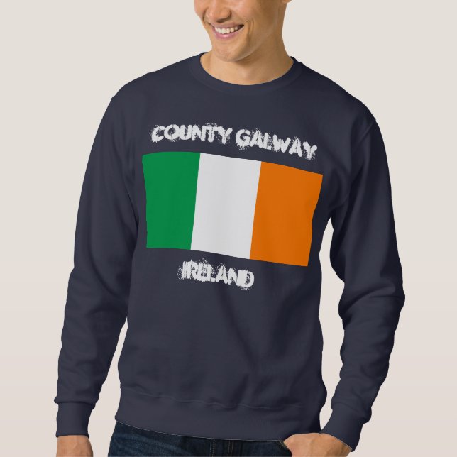 Sudadera Condado de Galway, Irlanda con bandera irlandesa (Anverso)