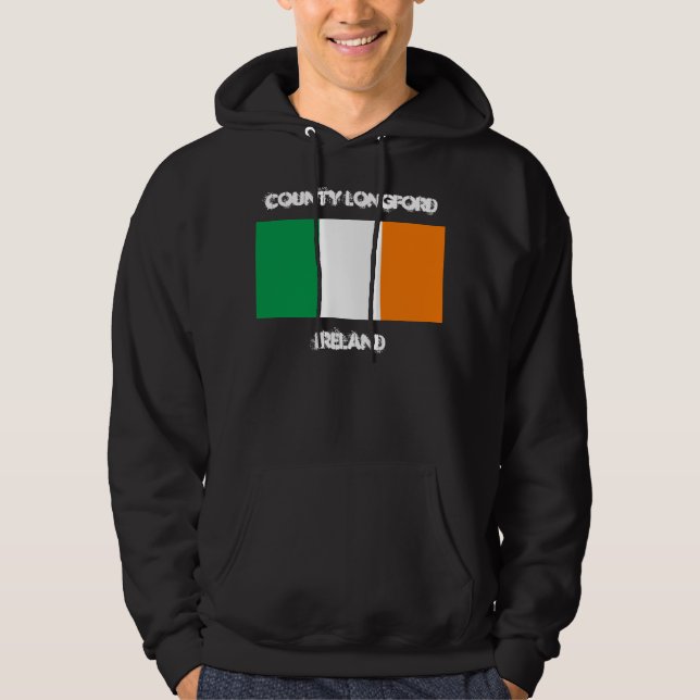Sudadera Condado de Longford, Irlanda con bandera irlandesa (Anverso)