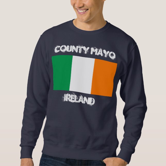 Sudadera Condado de Mayo, Irlanda con bandera irlandesa (Anverso)