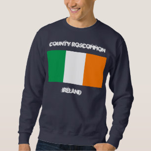 Sudadera Condado de Roscommon, Irlanda con bandera irlandes