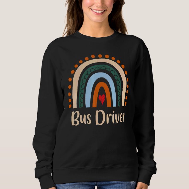 Sudadera Conductor de Autobús Boho Arcoíris Graduación Grac (Anverso)