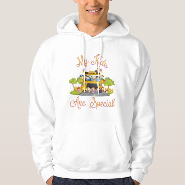Sudadera Conductor de autobús escolar Mis hijos son especia (Anverso)