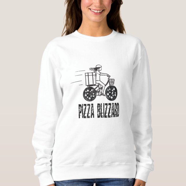 Sudadera Conductor de Blizzard Bike Courier Pizza (Anverso)