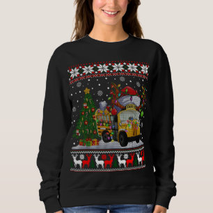 Sudadera Conductor de bus escolar reno Santa Hat Ugly Chris