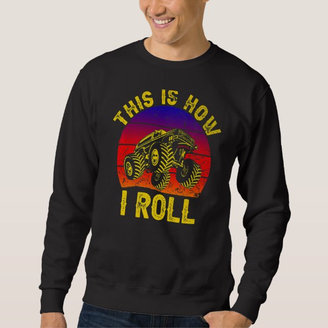 Sudadera Conductor de Camión de Monstruo Retro Vehículos de (Anverso)
