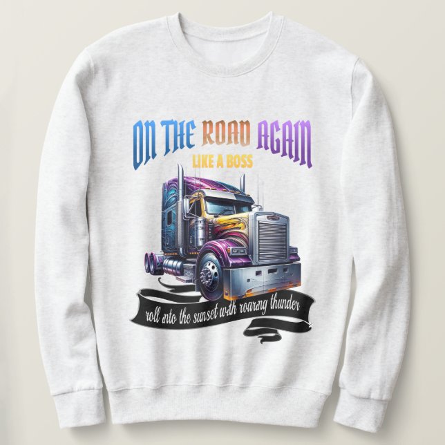 Sudadera Conductor de camiones Semi (Anverso del diseño)