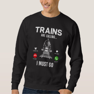 Sudadera Conductor de tren de vapor localizando teléfono de