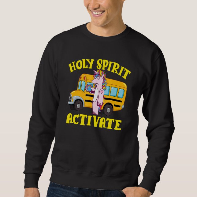 Sudadera Conductor unicornio de autobús escolar de Holy Spi (Anverso)