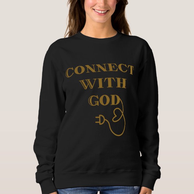 Sudadera Conectar con Dios Cita bíblica de mujer (Anverso)
