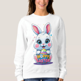 Sudadera Conejito bebé lindo sosteniendo huevo de Pascua -