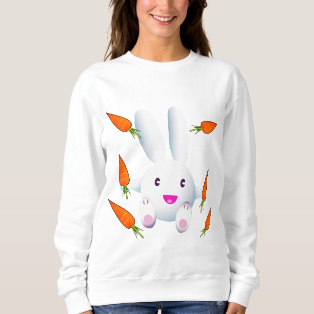 Sudadera Conejito blanco y zanjas (Anverso)