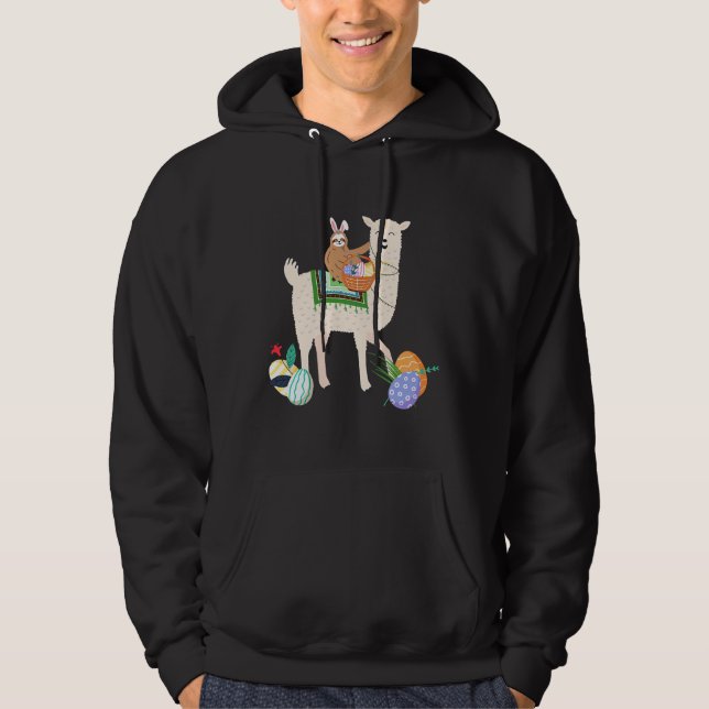Sudadera Conejito Earth Sloth Riding Llama Funny (Anverso)