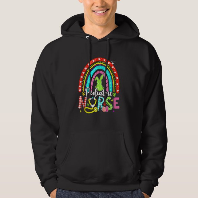 Sudadera Conejito lindo arcoiris Enfermera pediátrica conej (Anverso)