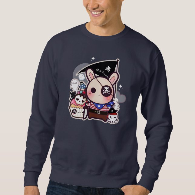 Sudadera Conejito lindo del pirata con la magdalena del (Anverso)