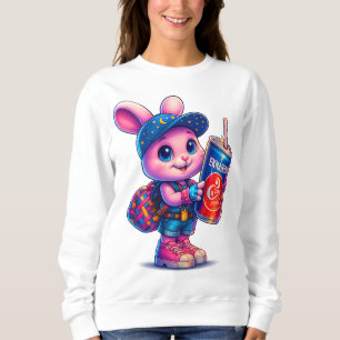 Sudadera Conejito Lindo Sosteniendo Bebida EKNAKHON – Sudad