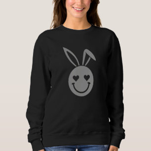 Sudadera Conejito Sonriente Cara Corazón Ojos Conejo Rosa F