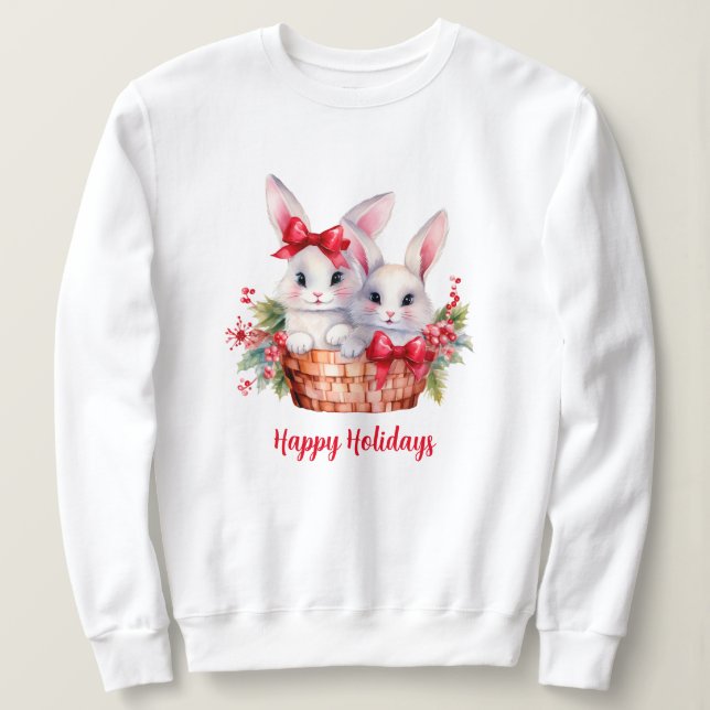Sudadera Conejitos Navidades en una canasta (Anverso del diseño)