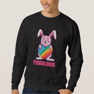 Sudadera Conejo arcoiris Bunny Fabulous Gay Lgbtq Lgbt Orgu