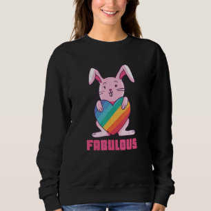 Sudadera Conejo arcoiris Bunny Fabulous Gay Lgbtq Lgbt Orgu