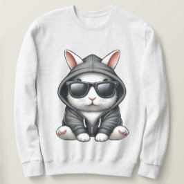 Sudadera Conejo blanco Guay en Hoodie y gafas de sol