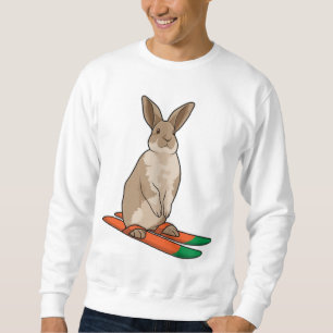 Sudadera Conejo como esquiador con esquí