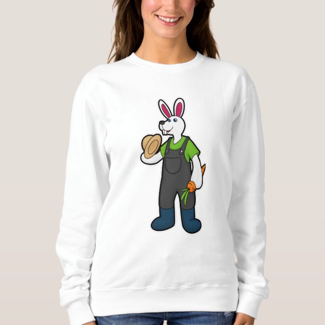 Sudadera Conejo como granjero con zanahoria y Gorra (Anverso)