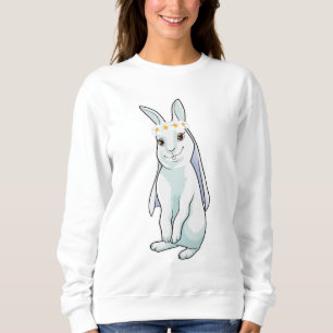 Sudadera Conejo como novia con corona de flores