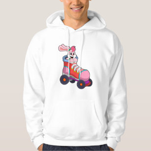 Sudadera Conejo como patinador en línea con patines en líne