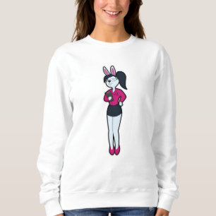 Sudadera Conejo como secretario con Notepad y Glasses