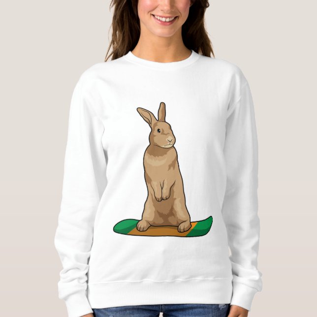 Sudadera Conejo como snowboard con Snowboard (Anverso)