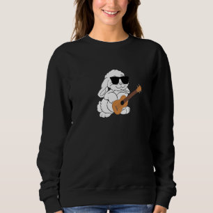 Sudadera Conejo con gafas de sol jugando a Ukulele