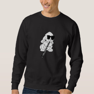 Sudadera Conejo con gafas de sol jugando al Oboe