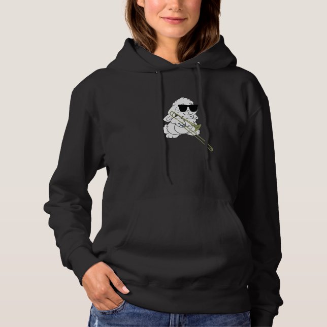 Sudadera Conejo con gafas de sol jugando trombona (Anverso)
