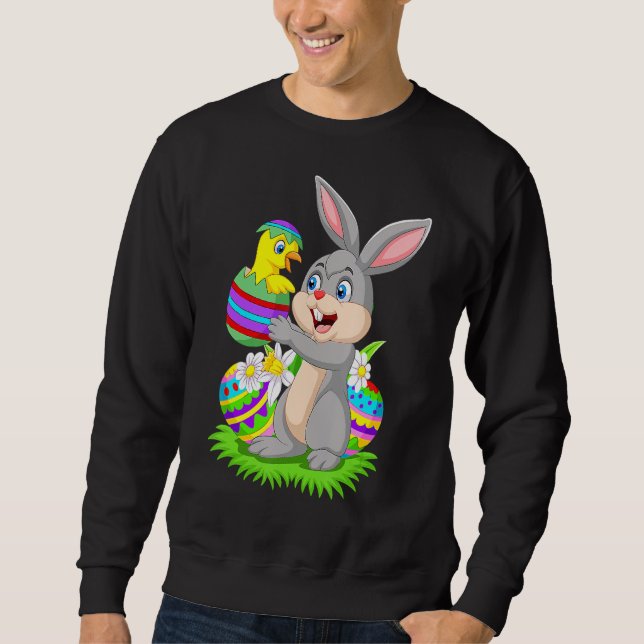 Sudadera Conejo Con Un Bebé Que Hatea De Un Bebé De Un Bebé (Anverso)