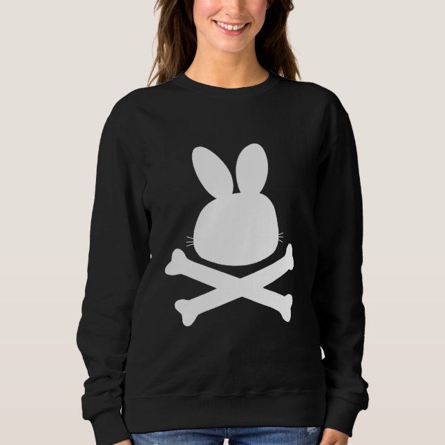 Sudadera Conejo conejo conejo conejo cruzado sin cráneo, ni (Anverso)