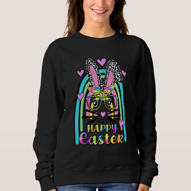 Sudadera Conejo Cute Conejo Bunny Face Leopardo Glasses Cab (Anverso)