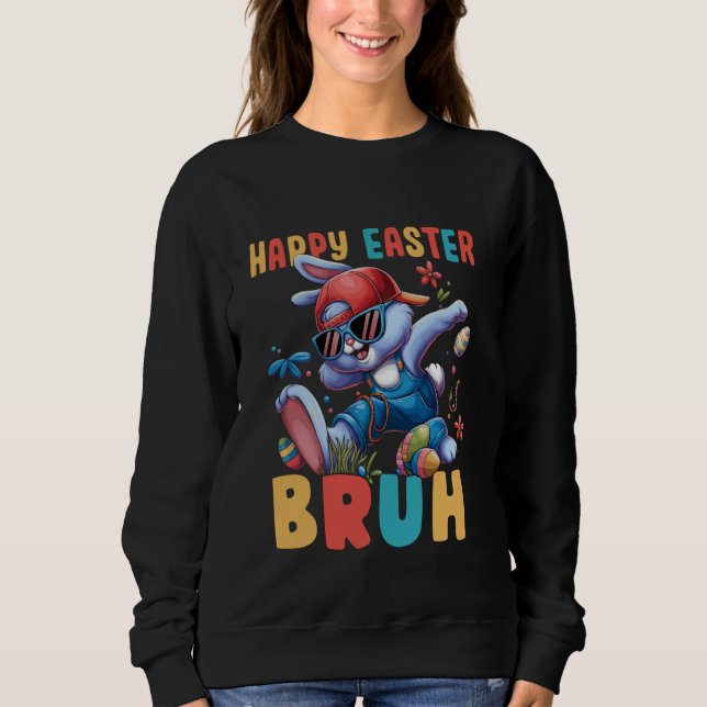 Sudadera Conejo Dabbing Pascua Bruh Meme Dicho Divertido Ad (Anverso)