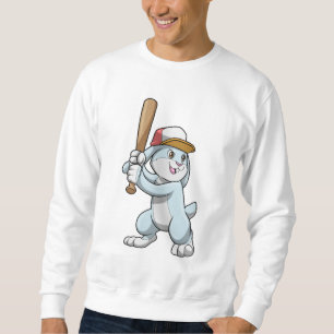 Sudadera Conejo de béisbol con bate de béisbol