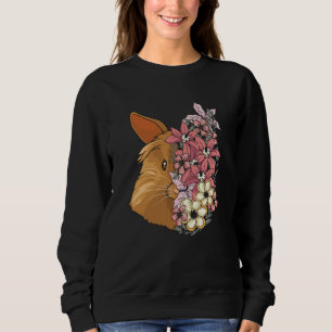 Sudadera Conejo De Cabeza De León Con Hermosas Flores