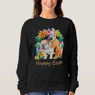 Sudadera Conejo de cesta de huevos montando Bulldog inglés