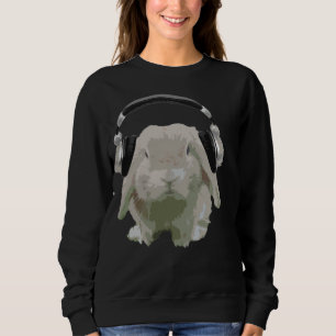 Sudadera Conejo de conejito de DJ con el amante de la