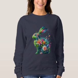 Sudadera Conejo de conejo con energía eléctrica de flores