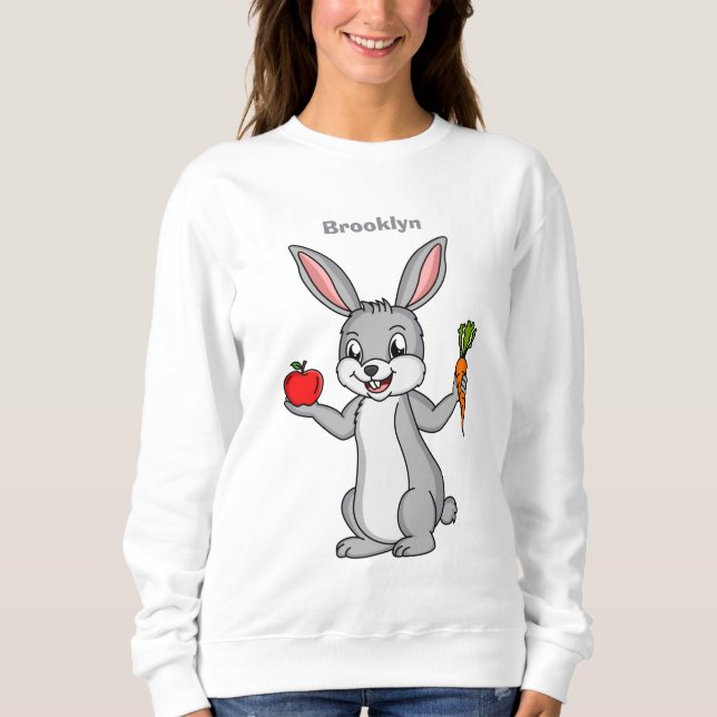 Sudadera Conejo de conejo con verduras personalizado (Anverso)