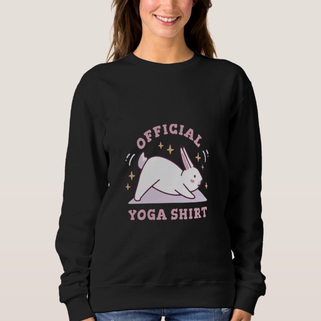 Sudadera Conejo de conejo lindo Yoga Pose Grap divertido de (Anverso)