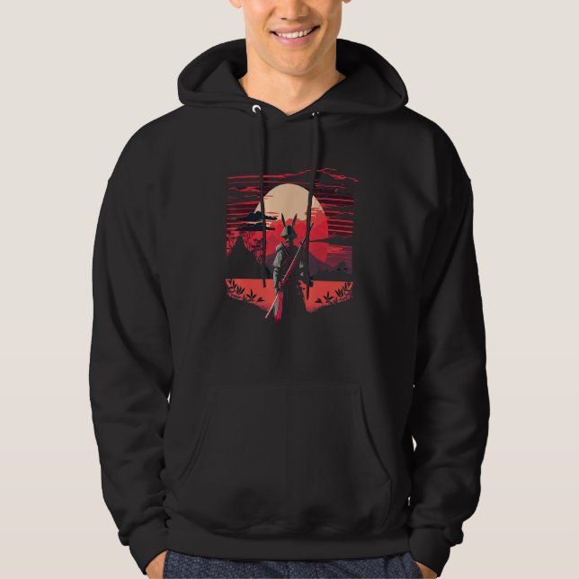Sudadera Conejo de conejo oscuro Samurai Guerrero Katana ja (Anverso)
