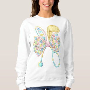 Sudadera Conejo de enfermera de Pascua de ganchillo de lana