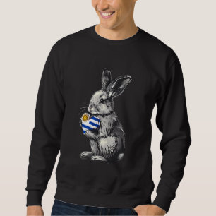 Sudadera Conejo de la Bandera de Uruguay Corazón Orgullo Ur