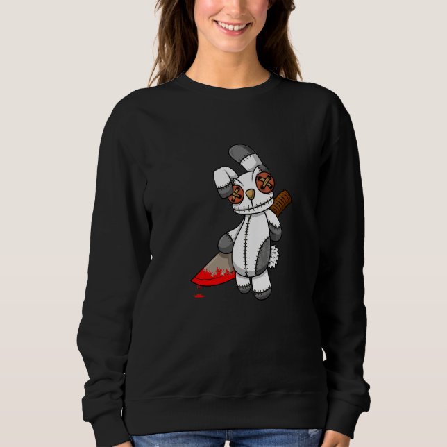 Sudadera Conejo de muñeca vudú gótica pastel   (Anverso)